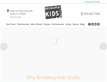 Tablet Screenshot of broadwaykidsstudio.com